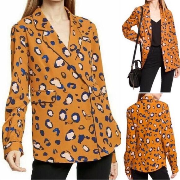 3.1 PHILLIP LIM FOR TARGET | Orange & Blue Animal Print Blazer Women’s Size XS - Picture 1 of 13